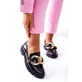 Kožené boty Nicole Lacquered Black 2665 černý 2