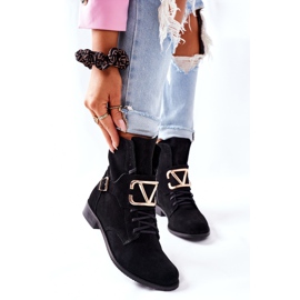 Dámské semišové černé boty Nicole 2676 černá 2