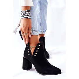 Lewski Shoes Dámské semišové kozačky s výřezy Lewski Black 3075 černý 1