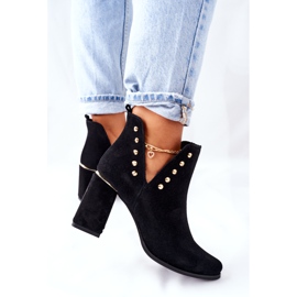 Lewski Shoes Dámské semišové kozačky s výřezy Lewski Black 3075 černý 2
