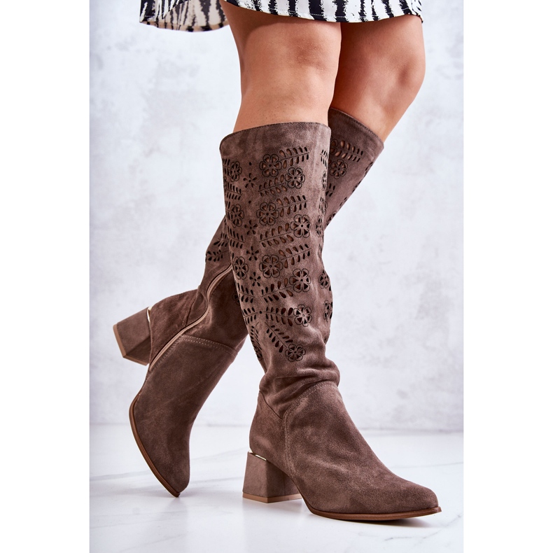 Lewski Shoes Suede Lewski Boty Openwork Brown Romena hnědý 1