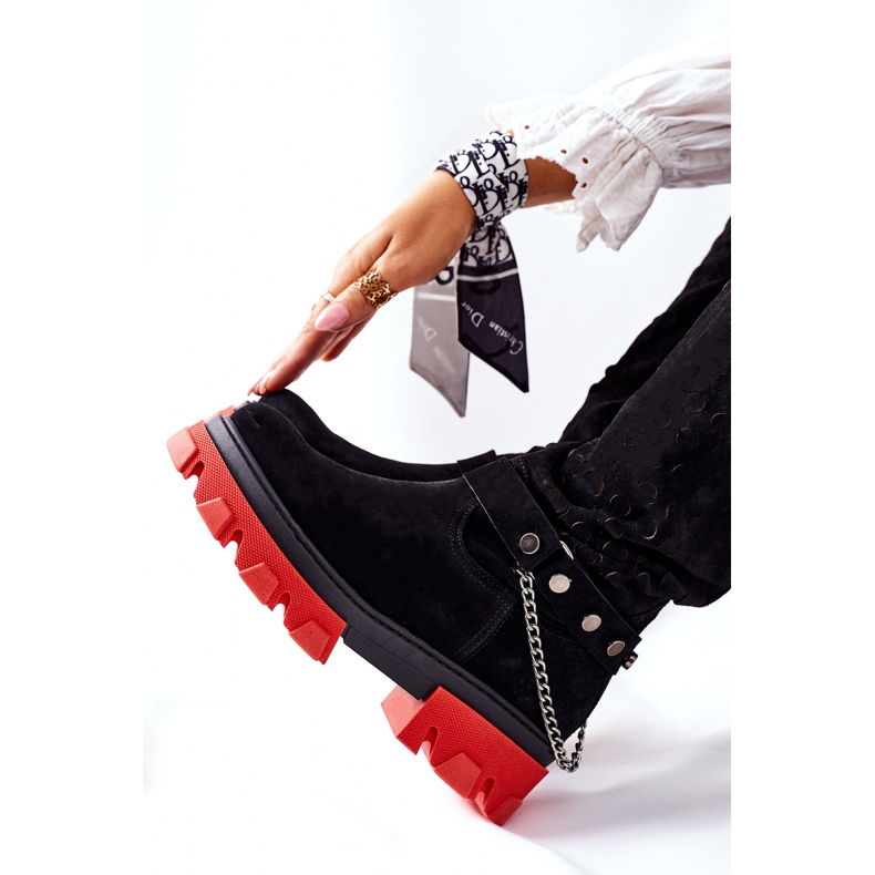 Lewski Shoes Dámské kožené boty Lewski Black Suede 2866 černá 1