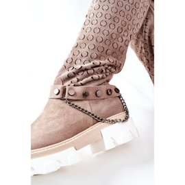 Lewski Shoes Dámské kožené boty Lewski Cappuccino semiš 2866 hnědý 1