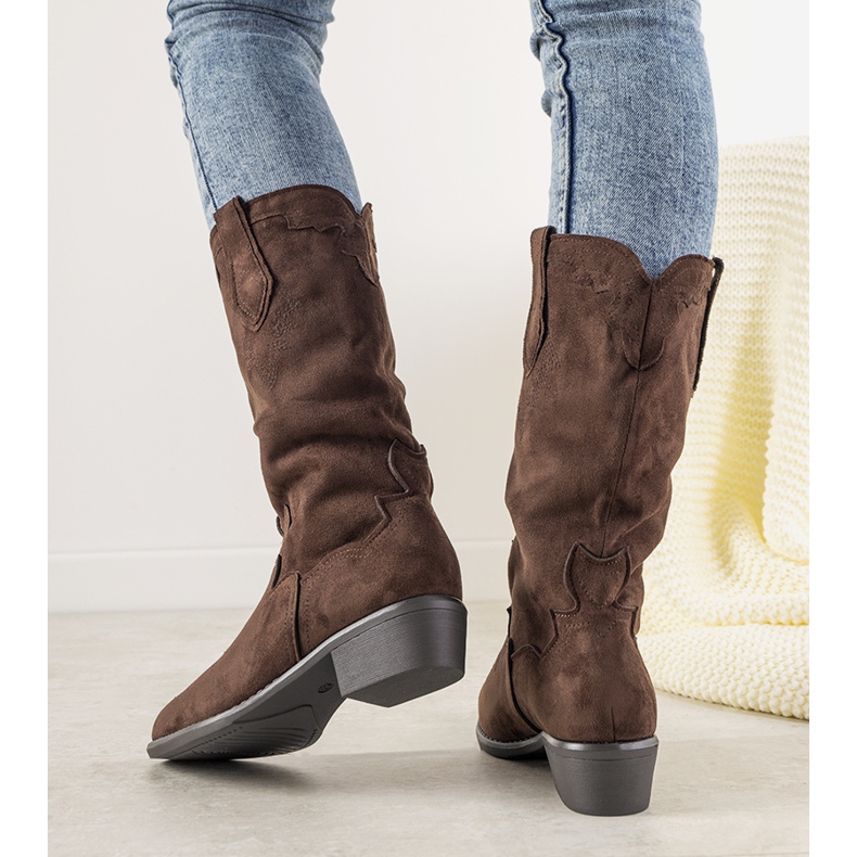 Hnědé kovbojské boty LuckyShoes hnědý 1