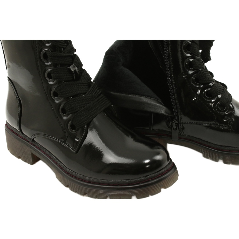 Evento Dámské klasické boty Varnised Boots Eveno 21BT35-4233 Black černý 6