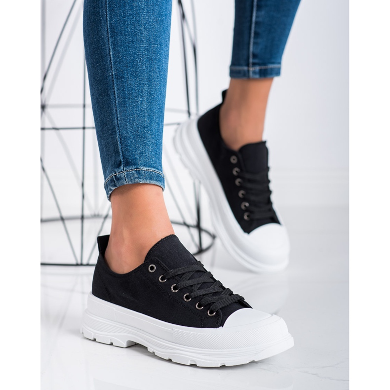 SHELOVET Textilní módní tenisky černá 2 SHELOVET Textilní módní tenisky černá 2