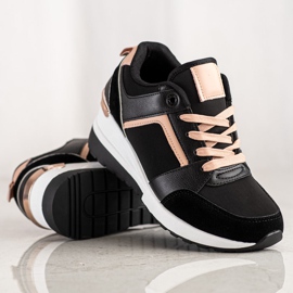 SHELOVET Klínové tenisky černá 1