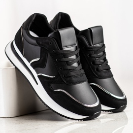 SHELOVET Sportovní obuv z eko kůže černá 2