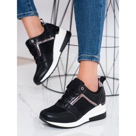 Sweet Shoes Klínové tenisky se síťovinou černý 1