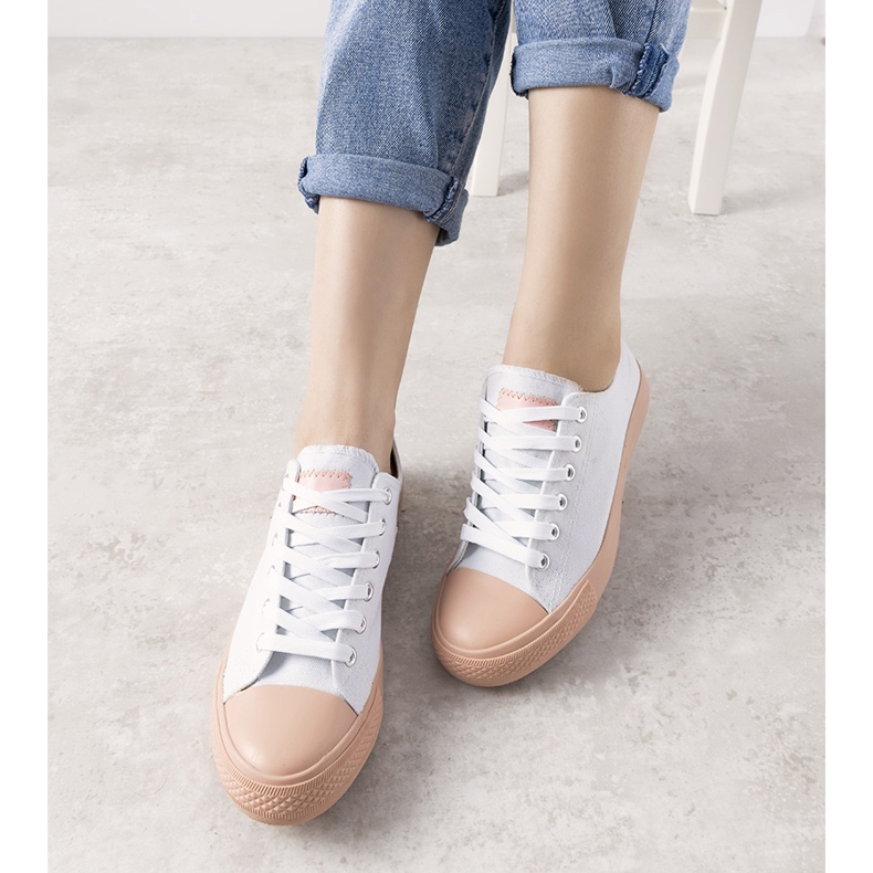 Dámské bílé a růžové tenisky Senor bílý 1