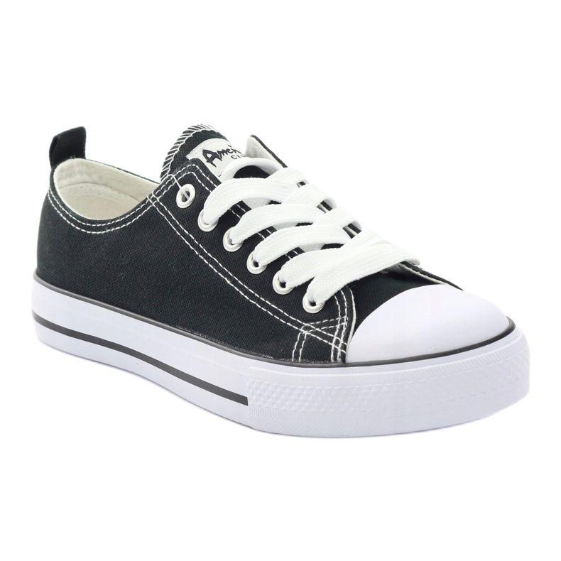 American Club Klasické černé tenisky americké boty DSLN-01 černá 1 American Club Klasické černé tenisky americké boty DSLN-01 černá 1