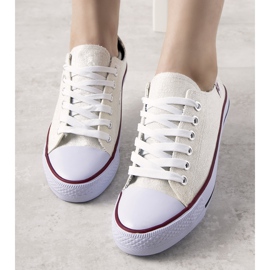 Krémově lesklé lesklé tenisky pro hosty béžový 1