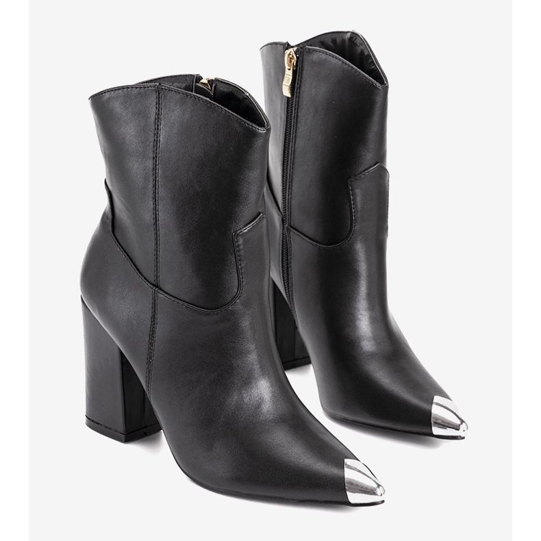 Černé bretonské kovbojské boty černý 1