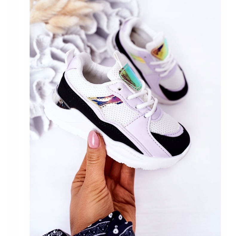 Dětské sportovní boty Tenisky Black-Violet Game Time bílý černá fialový 2