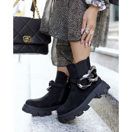 S.Barski Dámské černé teplé boty Jodhpur boty Visione černá 1