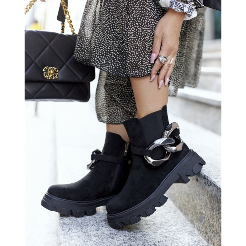 S.Barski Dámské černé teplé boty Jodhpur boty Visione černá 1