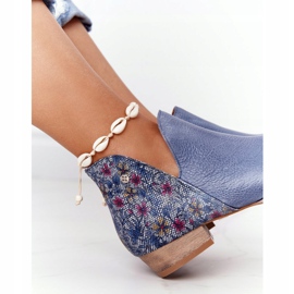 Kožené boty Maciejka Navy Blue s květinami 04091-64 modrý 5 Kožené boty Maciejka Navy Blue s květinami 04091-64 modrý 5