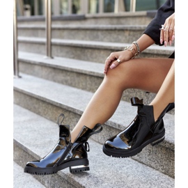PS1 Dámské lakované boty s výřezy Black Melbourne černá 2