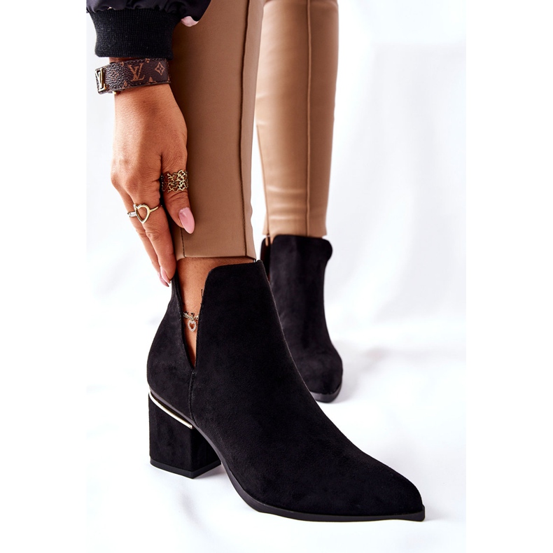 PS1 Dámské semišové boty s výřezy Black Noel černá 1 PS1 Dámské semišové boty s výřezy Black Noel černá 1