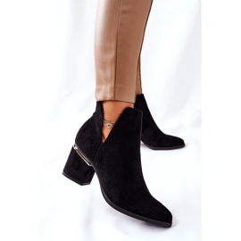 PS1 Dámské semišové boty s výřezy Black Noel černá 2