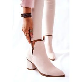 PS1 Dámské semišové boty s výřezy béžové Noel béžový 2