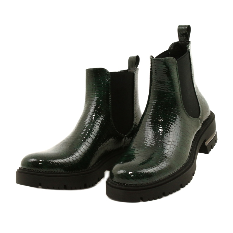 Lakované boty Łuska Sergio Leone TR746 Green zelený 5