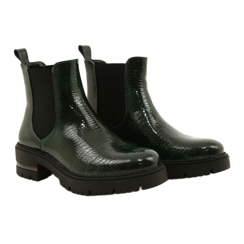 Lakované boty Łuska Sergio Leone TR746 Green zelený 7