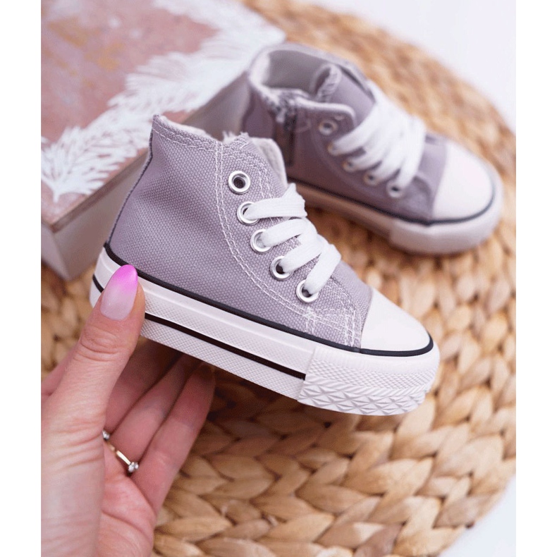 FRROCK Klasické dětské tenisky se zapínáním na zip šedé barvy Filemon šedá 2