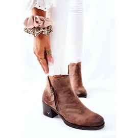 Vinceza Dámské kozačky semišové béžové Bellarena hnědý 1