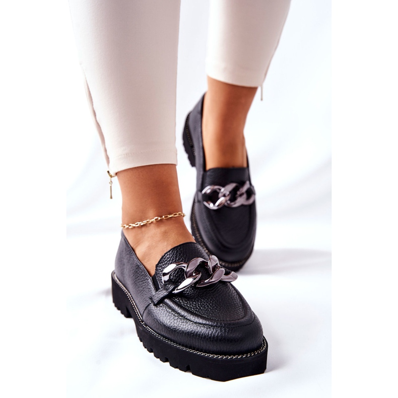 Nicole Dámské mokasíny kožené černé Sthonto černá 2