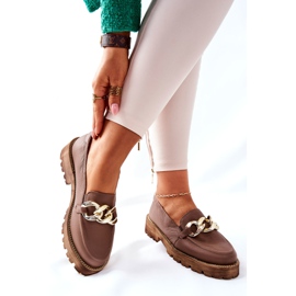 Nicole Dámské mokasíny kožené hnědé Sthonto hnědý 1