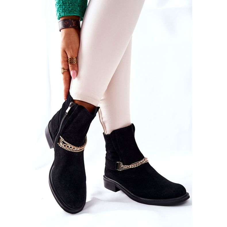 Dámské kožené boty Nicole Black Dome černá 2