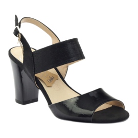 Caprice lakované sandály dámská obuv 28307 černá 1