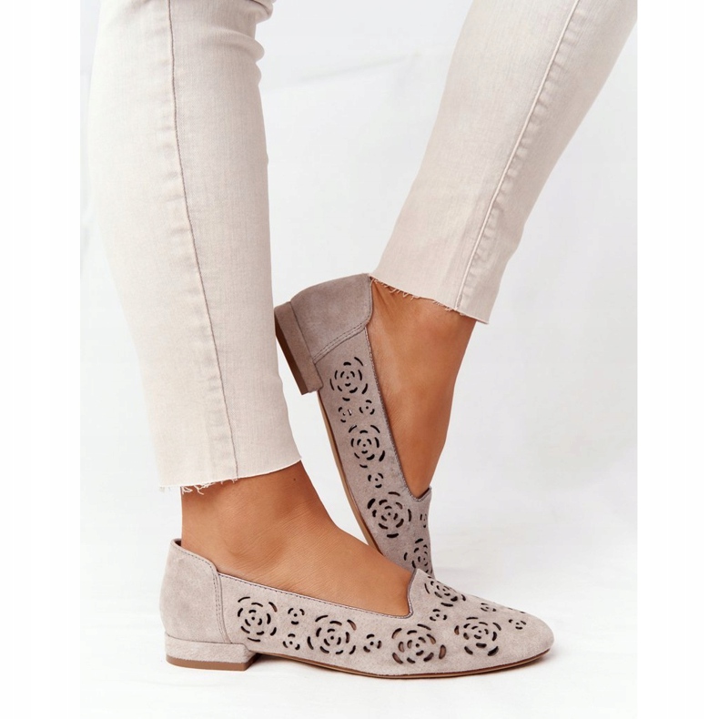 Prolamované mokasíny Sergio Leone BL627 Cappuccino šedá 2