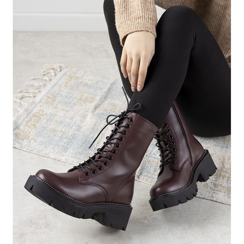 Maroon vysoké kozačky Big Star pro ženy Ochoa bordó 1