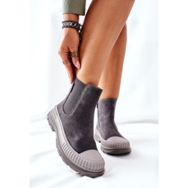 Dámské kozačky Chelsea boty Kožený semiš Big Star II274353 Šedá 1 Dámské kozačky Chelsea boty Kožený semiš Big Star II274353 Šedá 1