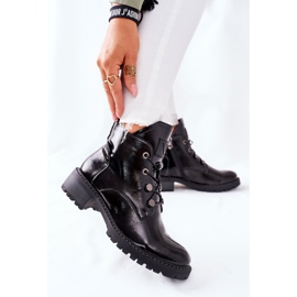 Vinceza Lakované černé teplé boty od Cloghan černý 2