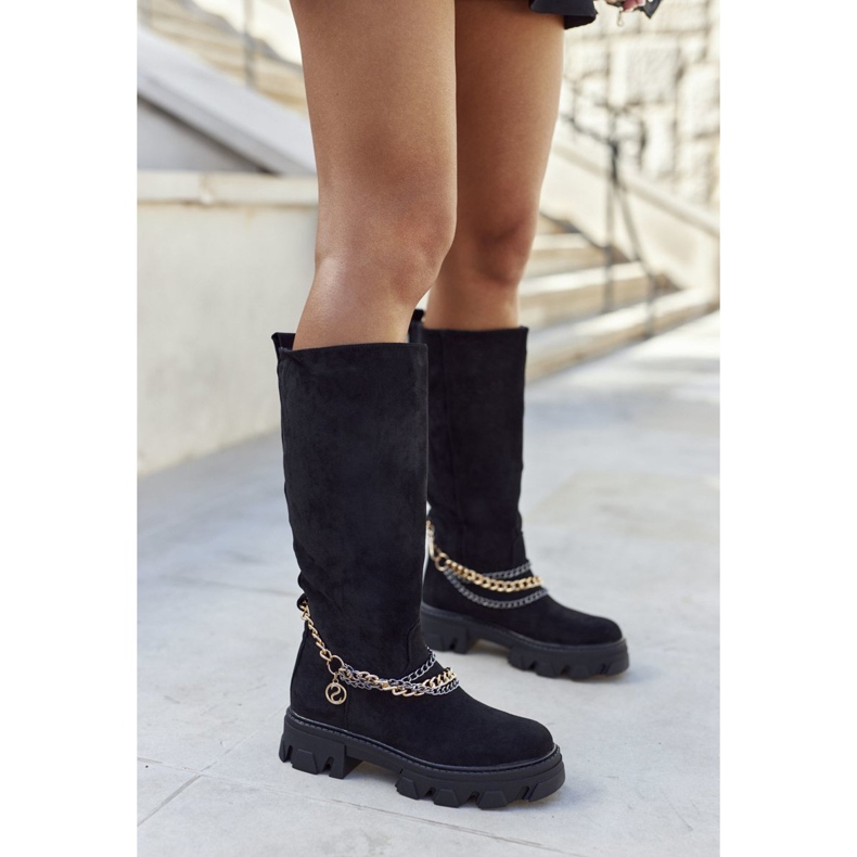 PS1 Dámské vysoké boty Černá laguna černý 2