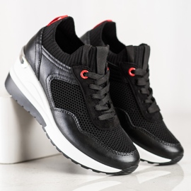 SHELOVET Nazouvací tenisky se síťovinou černá 2