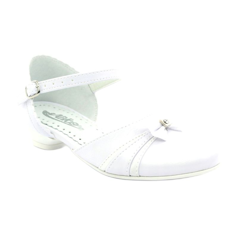 Lodičky přijímání balerínky Miko 702 bílé bílý 1