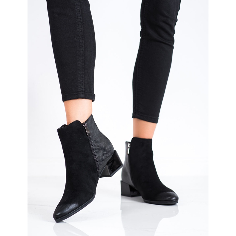 Boty s vložkou VINCEZA s hadím potiskem černá 2