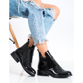 Filippo Stylové lakované kozačky černý 2