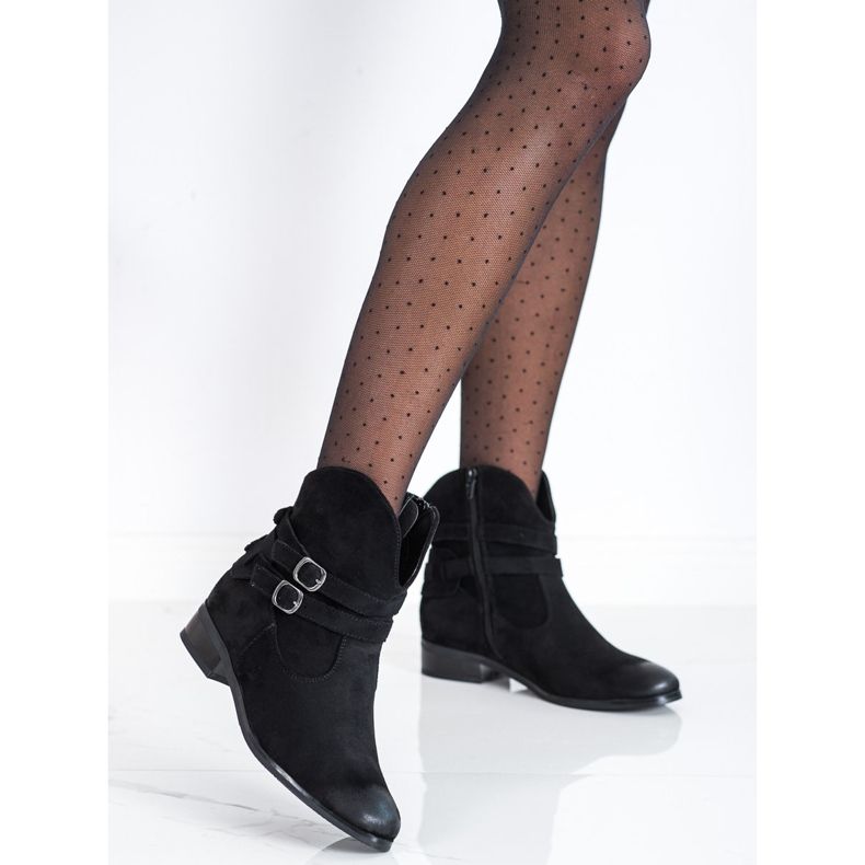 Kovbojské boty VINCEZA se sponami černá 2