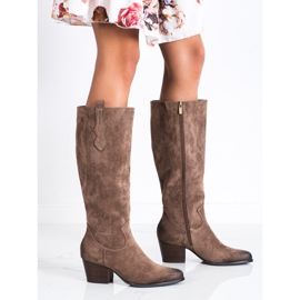 Pohodlné semišové boty VINCEZA hnědý 2