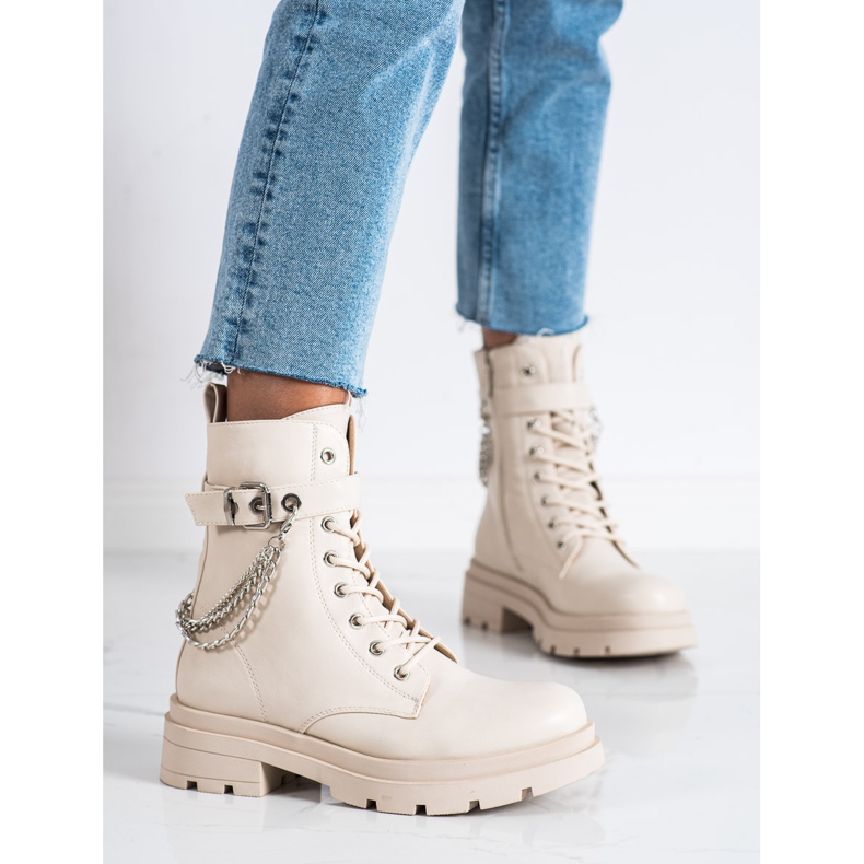 Bestelle Módní dělníci s řetězem béžový 2