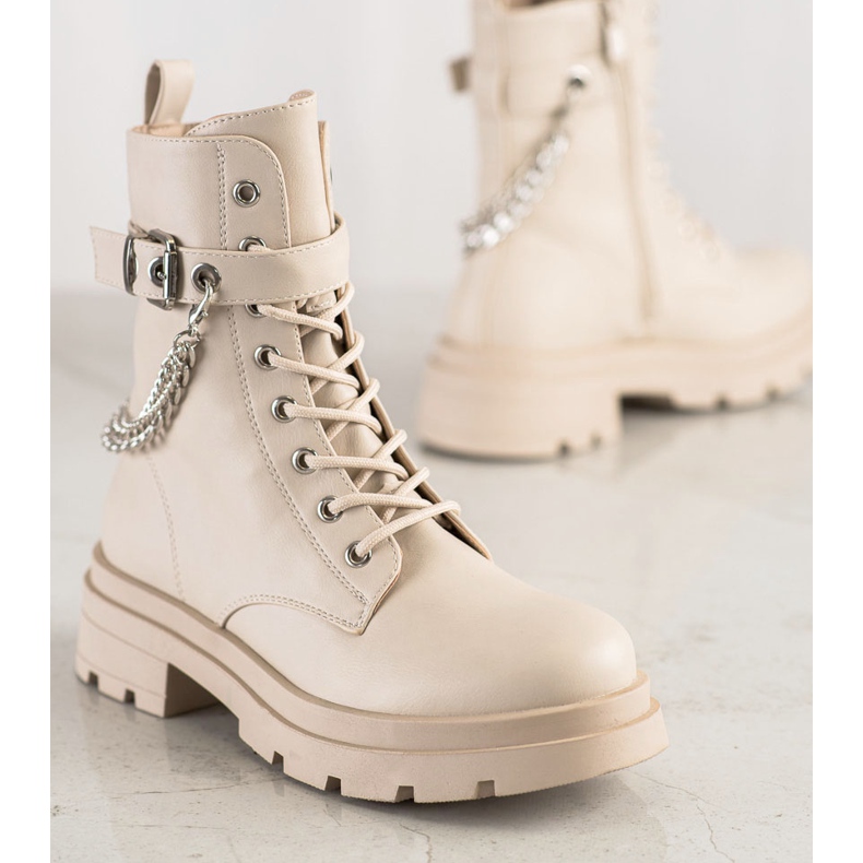 Bestelle Módní dělníci s řetězem béžový 1