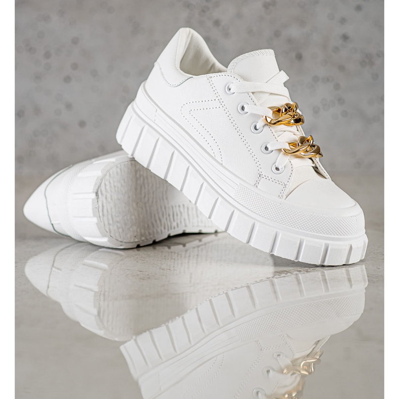 SHELOVET Tenisky S Módním řetězem bílý 1