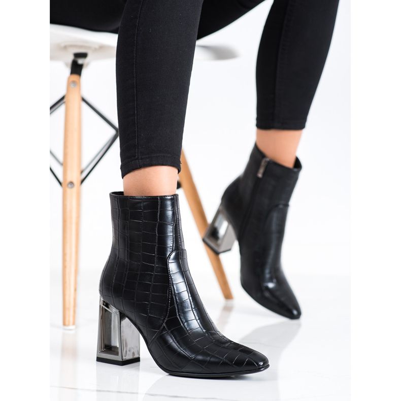 S. BARSKI Boty s ozdobnou patou S.BARSKI černá 2