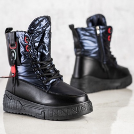 Seastar Teplé sněhové boty na plošině černá námořnická modrá 1