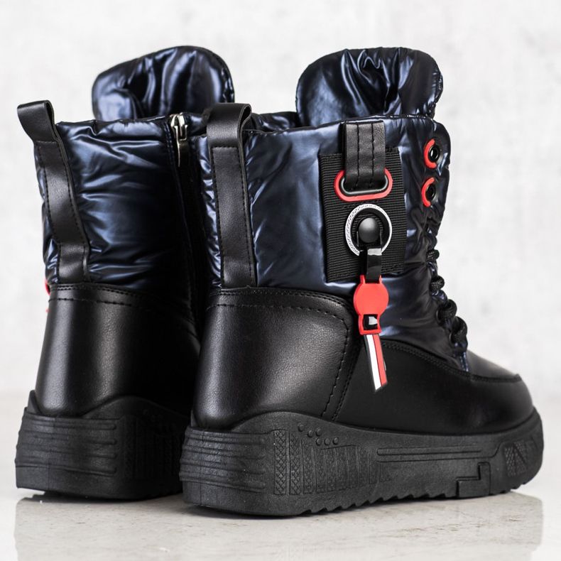 Seastar Teplé sněhové boty na plošině černá námořnická modrá 2